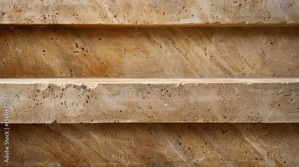 Poster textured stone surface with layered patterns and warm beige tones, creating natural and earthy aesth