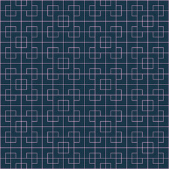 Fototapeta premium Pale pink grid pattern created from squares within squares on a dark blue backgroun