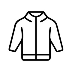Jacket outline in minimalist design with black lines on white  