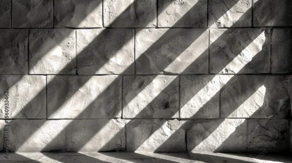 Poster structural shadow pattern on soft grey stone creates captivating visual effect, enhancing texture an