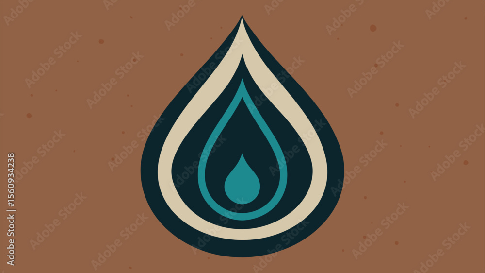 Aufkleber stylized water drop abstract design with minimalist composition and textured background