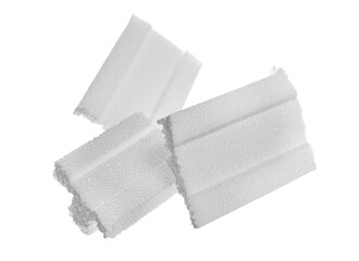 Styrofoam piece flying isolated on white, clipping path	