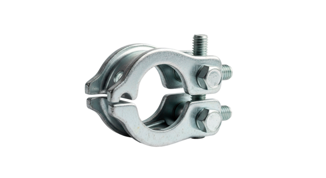 Close-up of a scaffolding clamp, a vital piece of construction hardware. - Powered by Adobe