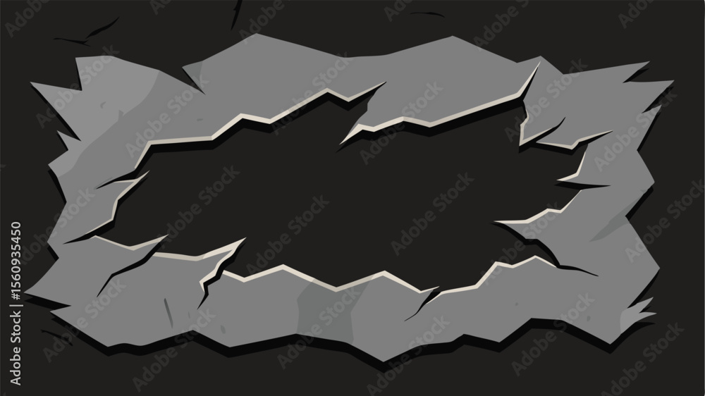 Poster torn paper frame on a white background with transparency for creative design projects