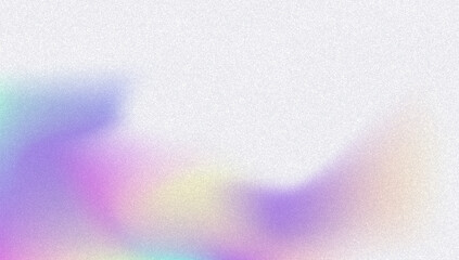 Noise Gradient Background. Abstract Grainy Bg In Pink, Purple And Blue Colors. Iridescent Hologram. Pearlescent Holographic Texture With Rainbow Foil. Trendy Metal Shape With Pastel Gradation