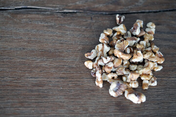 walnuts on wooden background