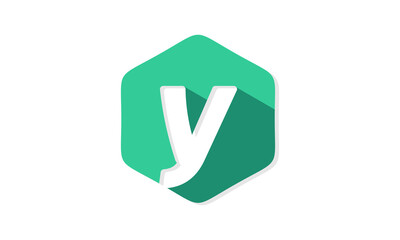 Letter y alphabet in polygon design vector