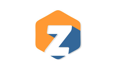 Letter z alphabet in polygon design vector