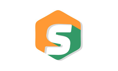 Letter s alphabet in polygon design vector