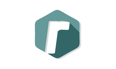 Letter r alphabet in polygon design vector
