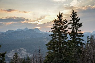 Beautiful sunset view from Minaret Vista in Mammoth Lakes, California