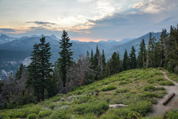 Beautiful sunset view from Minaret Vista in Mammoth Lakes, California
