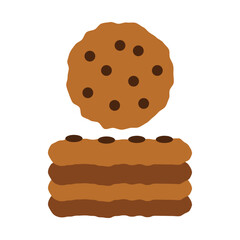 Illustration cookies brown choco chip stack