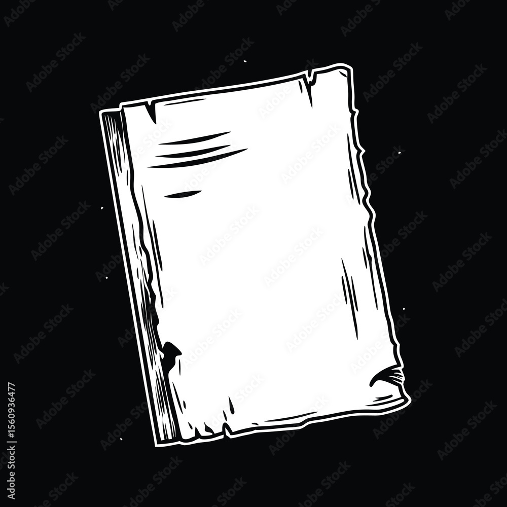Poster vintage style stack of paper with torn edges transparent for design projects