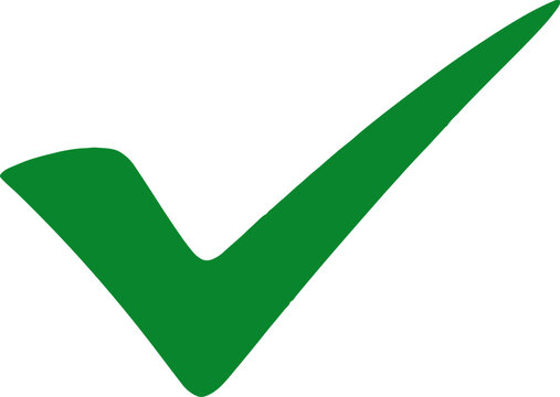 A single green check mark on a pale green background indicating completion or approval in a simple design