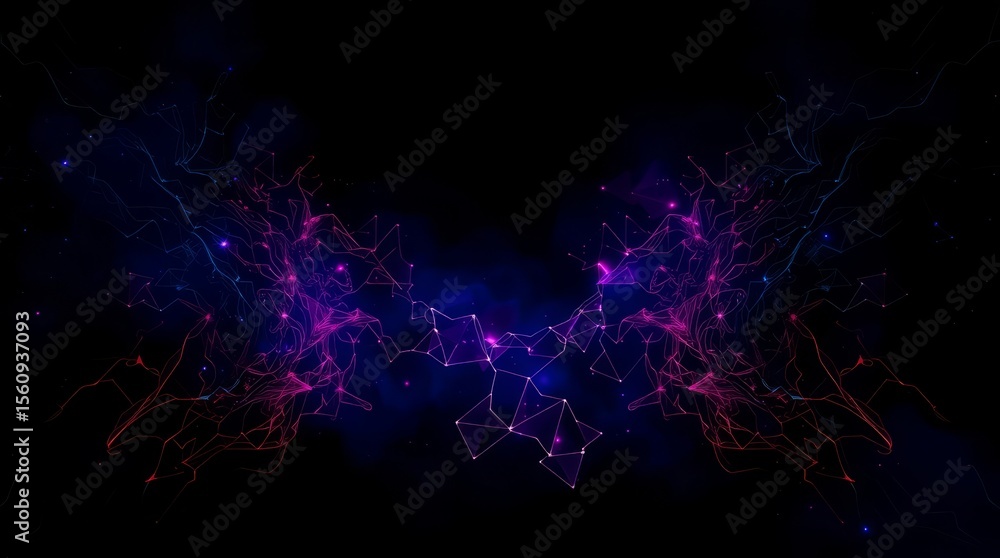 Aufkleber cosmic wings: a celestial display of interconnected nodes and ethereal light, forming a mesmerizing 