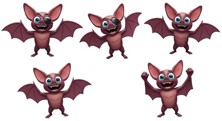 Obraz premium Cartoon bats in different poses