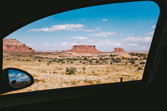 car window into the valley