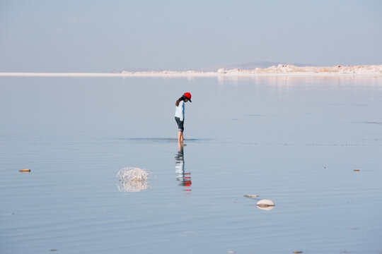 girl on the lake