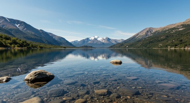 Serene Mountain Lake Reflection A Breathtaking Vista of Nature's Tranquility