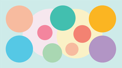 Abstract composition of colorful overlapping circles on a transparent background