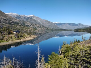 lake and mountains