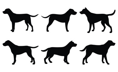Dog Silhouettes Vector Icons Set. Diverse Canine & Pet Animal Symbols.