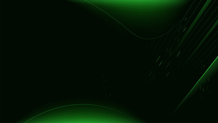 Green Abstract Lines on Dark Background Wallpaper