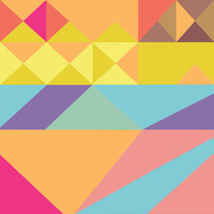 Obraz premium Abstract geometric composition with a colorful palette of triangles and squares