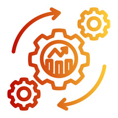 Smart Process Synchronization from the Business Automation icon collection (Outline Gradient style)