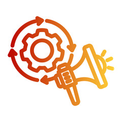 Automated Campaign Manager from the Business Automation icon collection (Outline Gradient style)