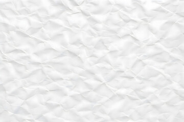 Crumpled white paper texture with visible folds and creases, perfect as a background or design element with realistic rough surface and light shadows