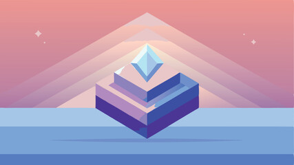 Abstract geometric composition with diamond shape and pastel gradient background