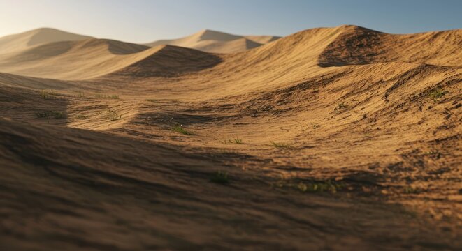 Majestic Sand Dunes A Breathtaking Desert Landscape at Sunrise