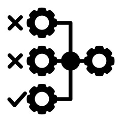 Automated Industrial Workflow from the Business Automation icon collection (Solid style)