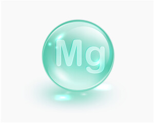 Magnesium (Mg) Mineral Supplement Softgel Capsule Symbol