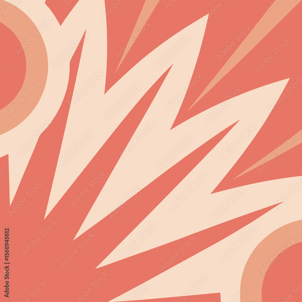 Poster abstract geometric composition with soft colors and textured graphic design style