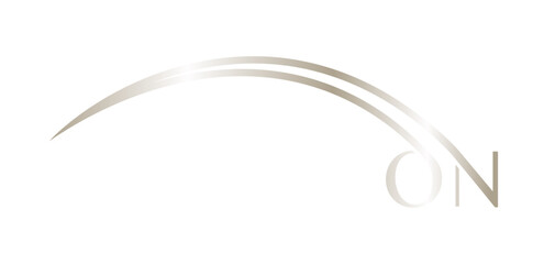 letter ON swoosh logo monogram chrome