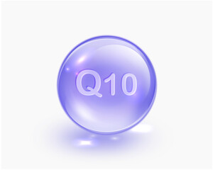 Coenzyme Q10 (CoQ10) Softgel Capsule Symbol Isolated