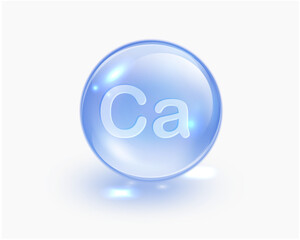 Calcium (Ca) Mineral Supplement Softgel Capsule Symbol