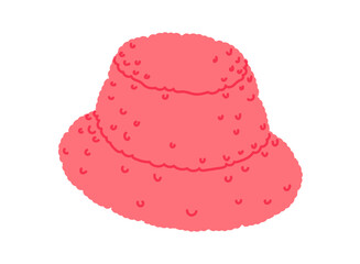Plush Bucket Hat. Fur winter Head Fashion accessory cap clothing technical illustration. Vector headgear for Men, women, unisex style, flat template CAD mockup sketch outline isolated