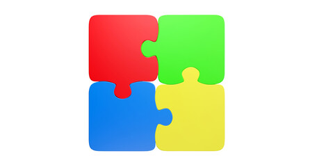 Teamwork and solution concept. 3D puzzle pieces