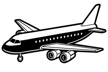 Isolated on a white background, this vector illustration features an airplane, embodying air travel and aviation
