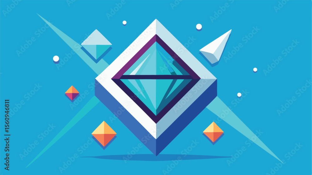 Aufkleber abstract geometric design with vibrant colors and transparent elements for versatile projects.