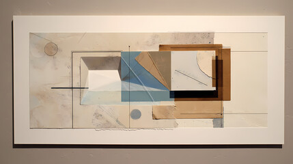 journal visual for conceptual haptics | precise masking | formal geometry revival | color field abstraction | cut-paper collage | optical edge framing | printed absence | static resonance | beige