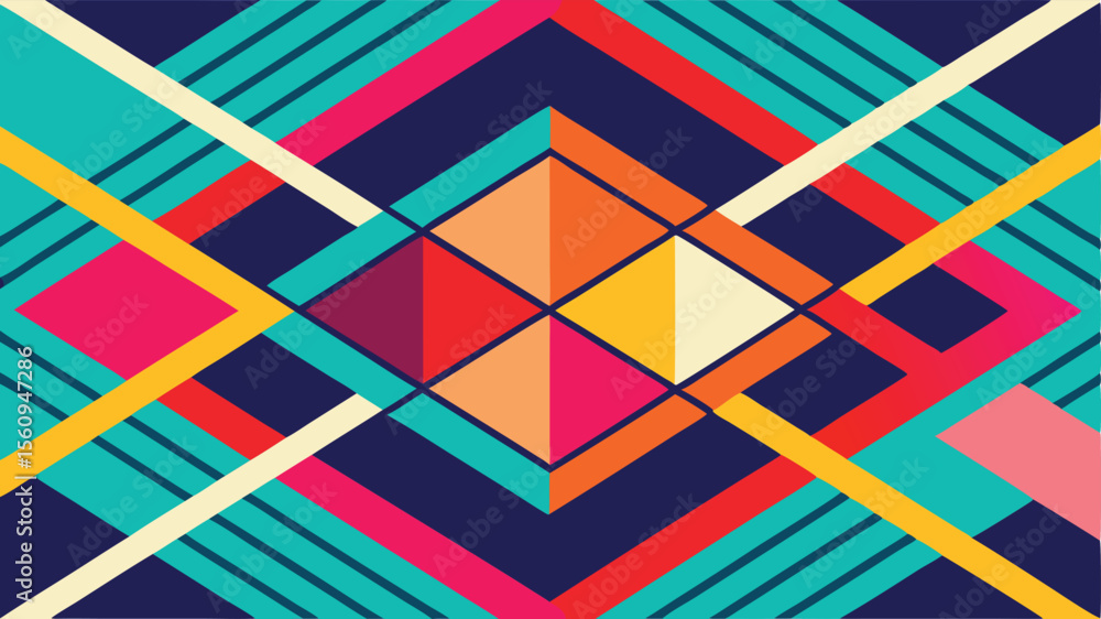 Aufkleber abstract geometric pattern design with colorful shapes and transparency for design projects