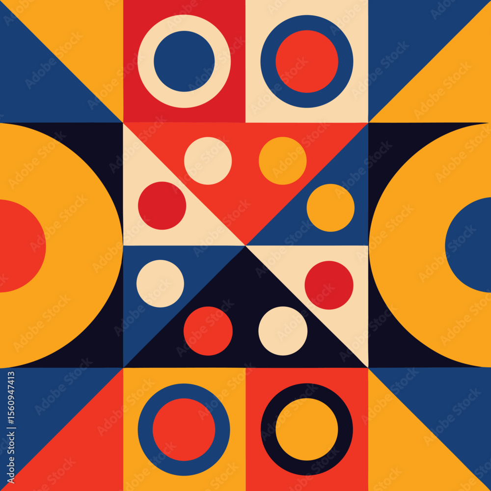 Aufkleber abstract geometric pattern in vibrant colors suitable for various design applications