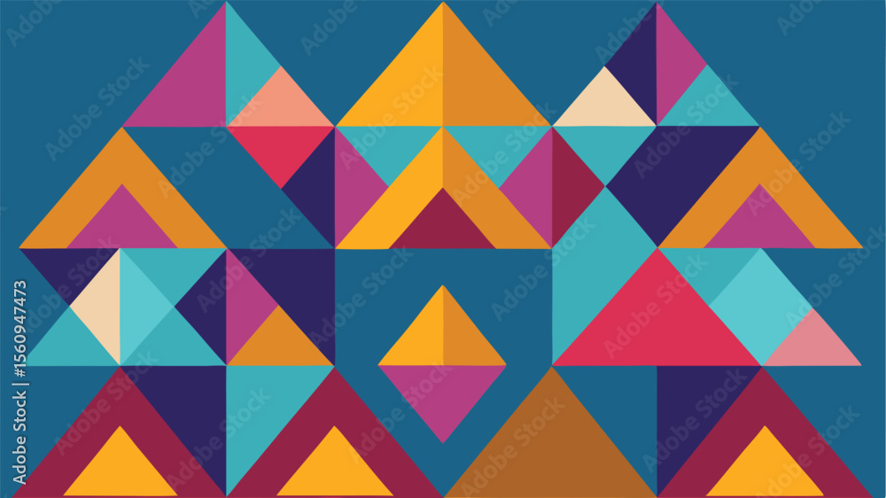 Aufkleber abstract geometric pattern of colorful triangles and squares for design projects