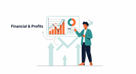 Analyst Explaining Business Growth And Financial Charts For Corporate Presentation