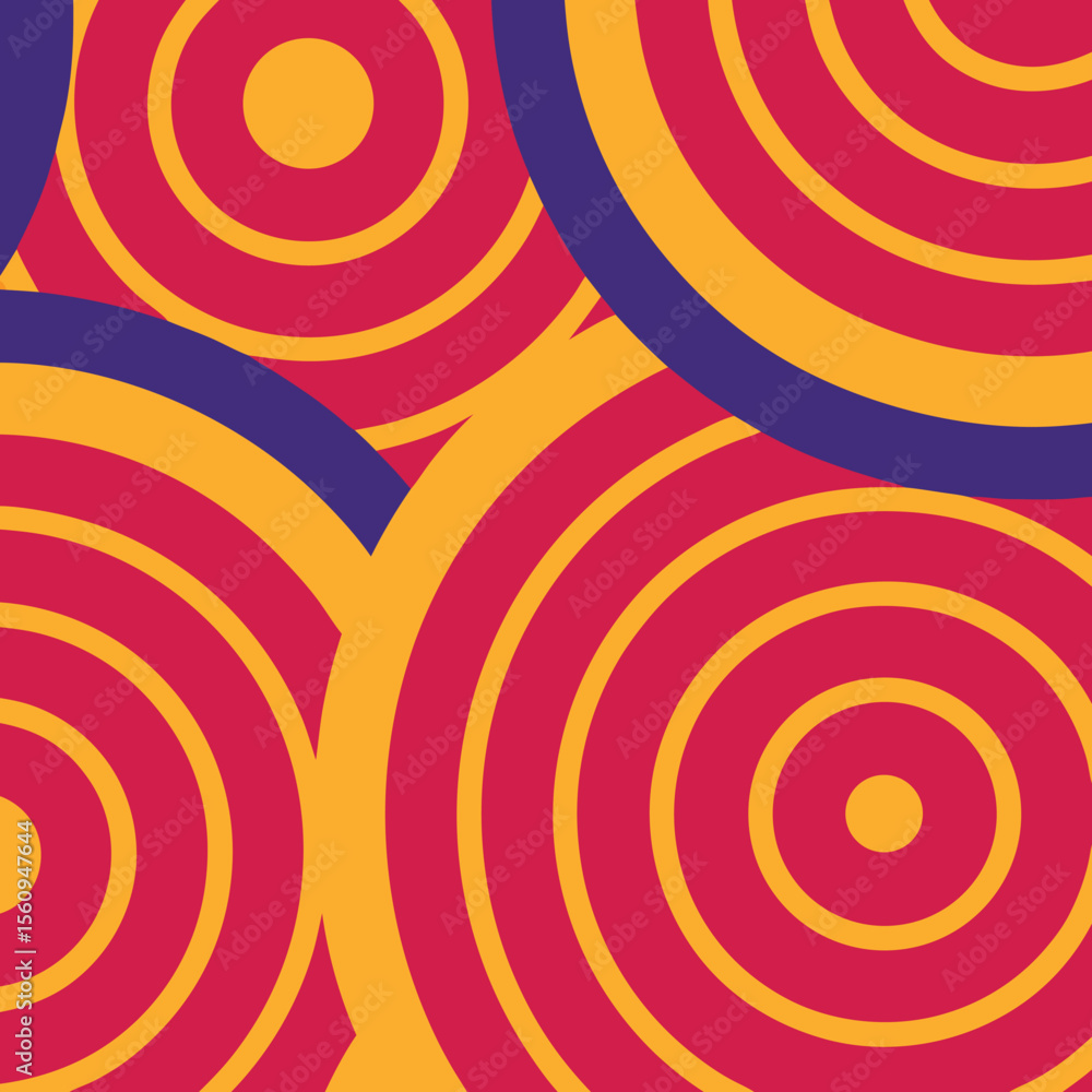 Aufkleber abstract geometric pattern with overlapping circles in vibrant colors